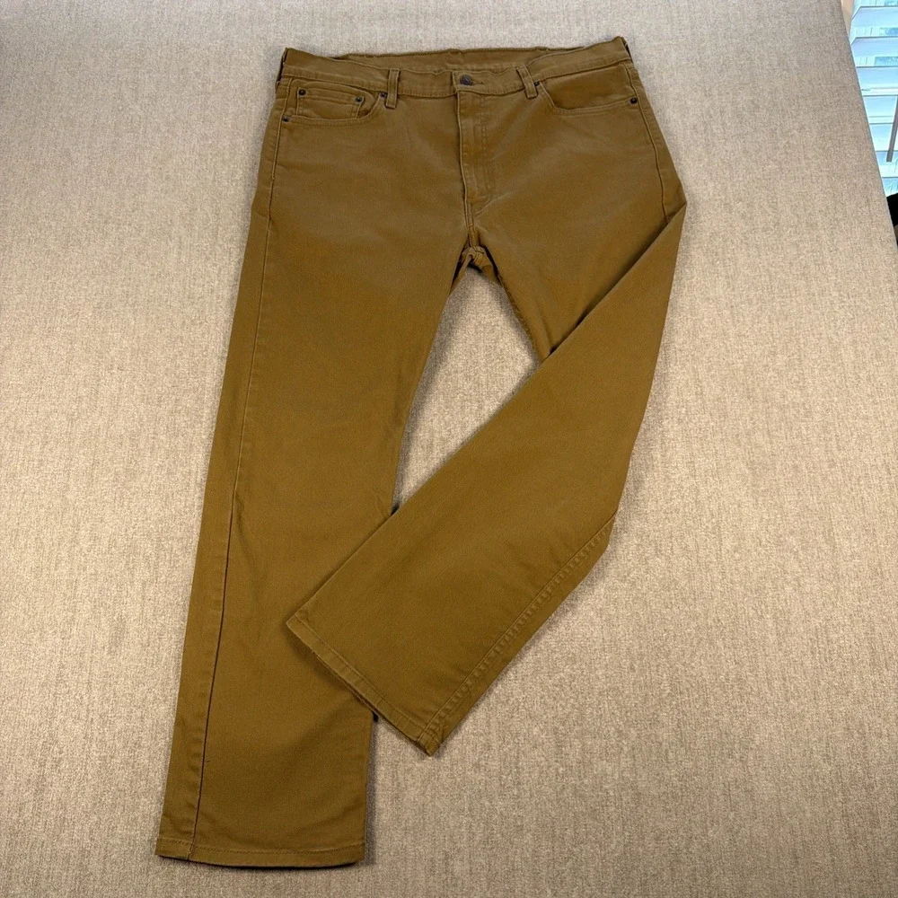 Levi's Jeans 513 Men Size 38x30 Straight Leg Brown Stretch Denim Classic